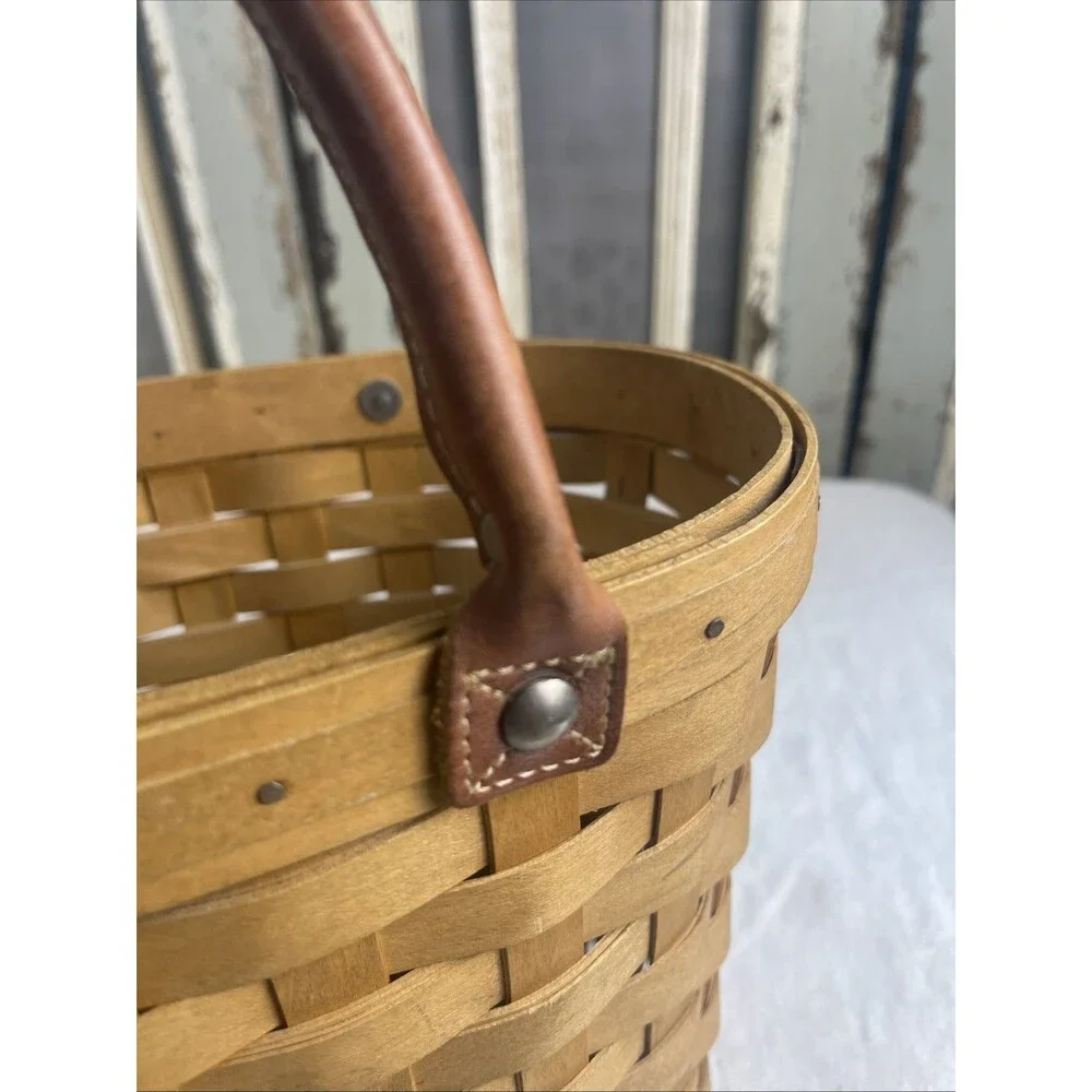 Longaberger 2003 Medium Boardwalk Basket Tote Purse w/ Protector Signed